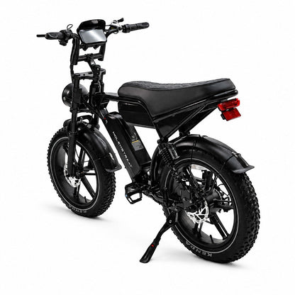 Molenstraat Fatbikes STORM black electric fatbike with dual suspension, 20-inch tires, double seat